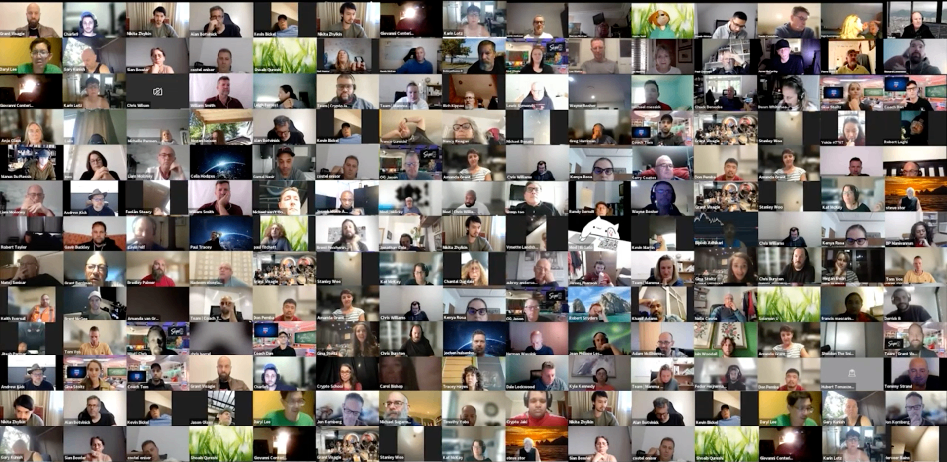 Live trading challenge community call with multiple traders attending
